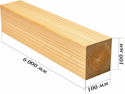 Брус обрезной 100х100х6000 купить